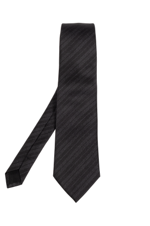 ファッション雑貨・小物その他 Saint Laurent Silk tie with black/gray stripes Striped silk-blend tie in black - Saint Laurent | Mytheresa
